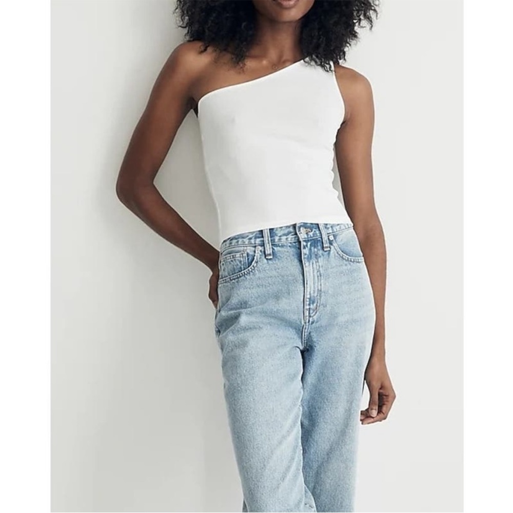 NWT Madewell White One-Shoulder Tank Top